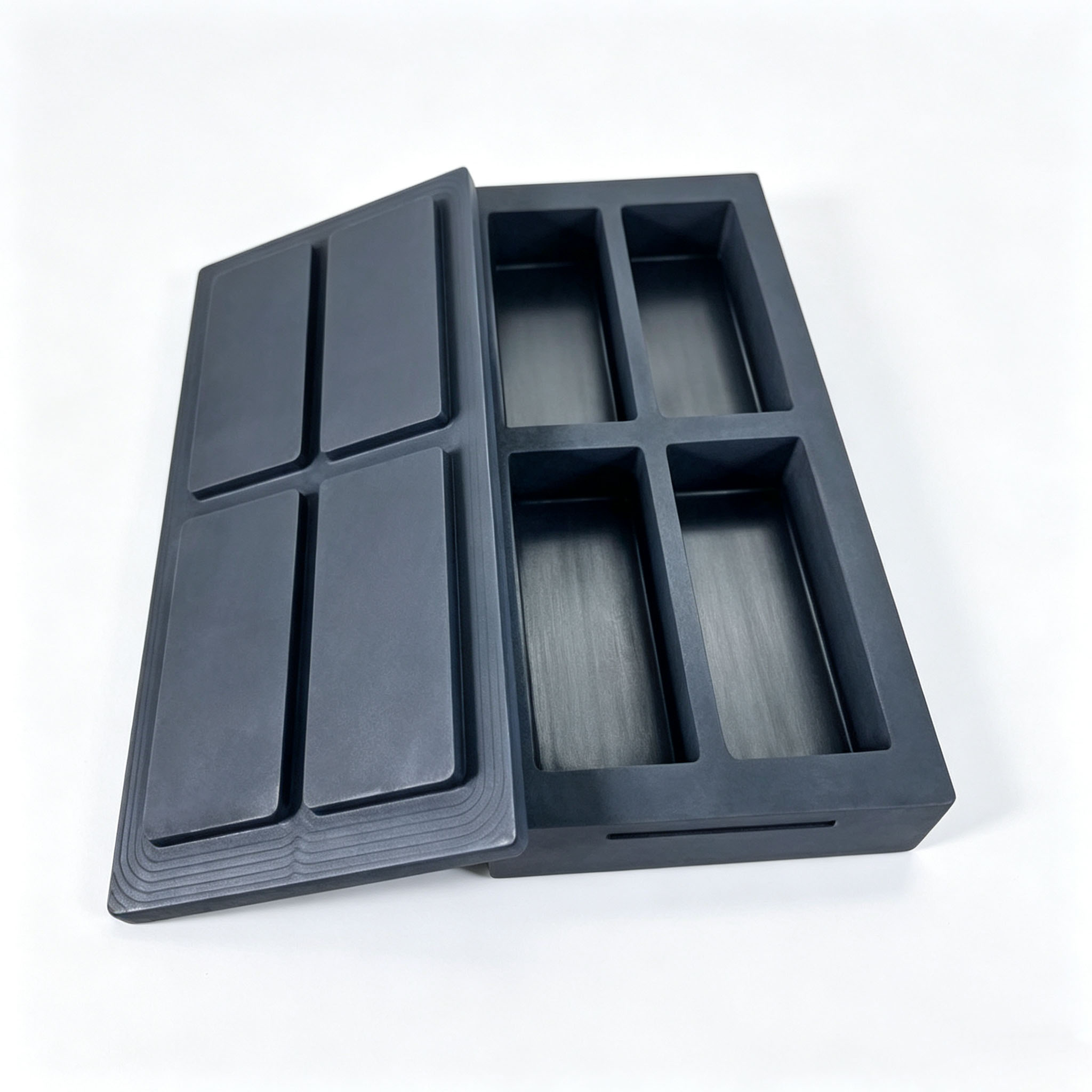 Lingotières en graphite multi-chambres haute densité — Moules spécialisés pour la fusion et le moulage de l'or, de l'argent, du cuivre et de l'aluminium 