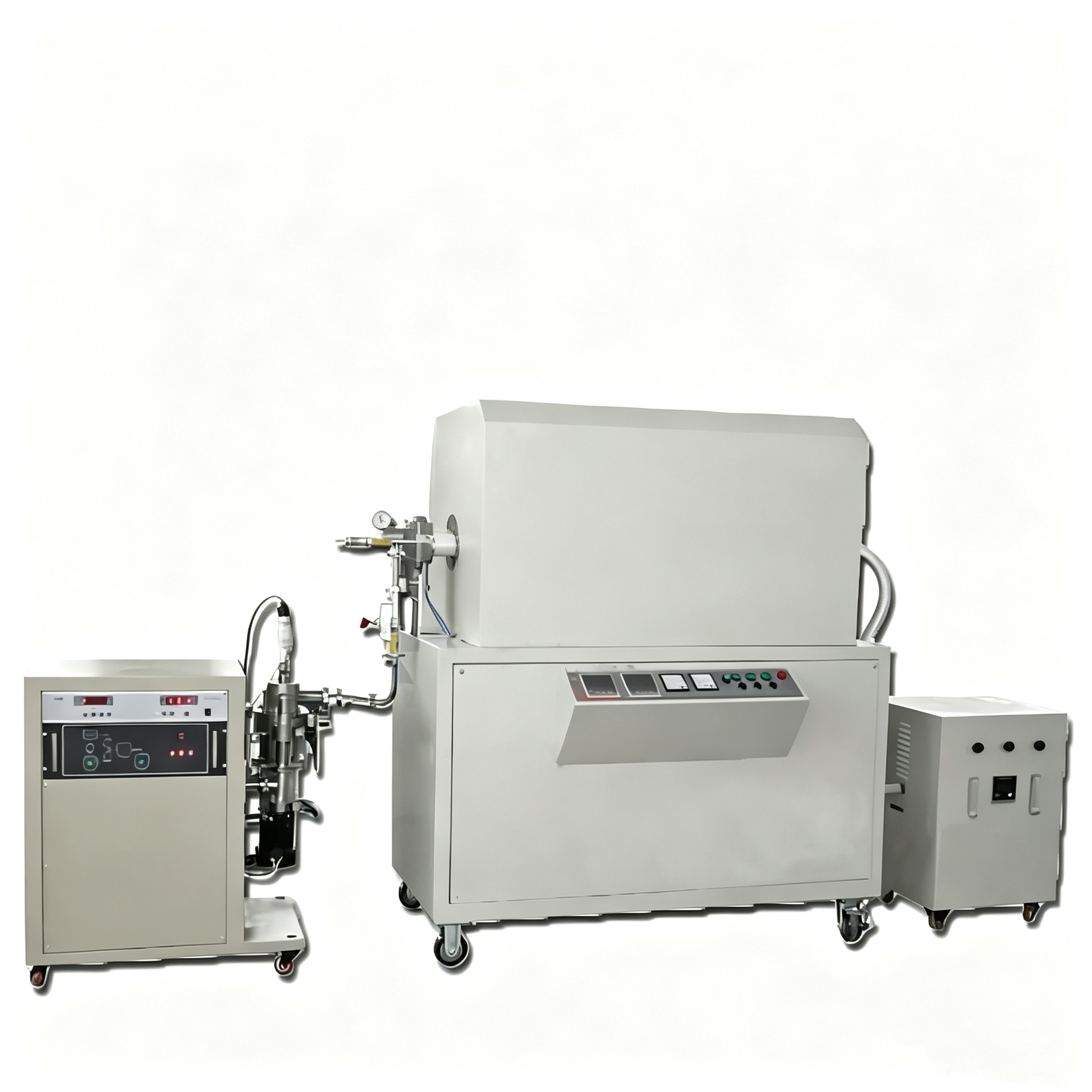 Petit four exp&eacute;rimental CVD sous vide de laboratoire compact avec support de substrat en plaque de graphite rainur&eacute; pour la recherche et le d&eacute;veloppement