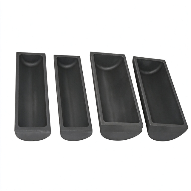 Bateaux ronds en graphite isostatique de haute pureté Bateaux en graphite fritté semi-circulaire en forme de U Bateaux en graphite haute température sur mesure pour fours sous vide