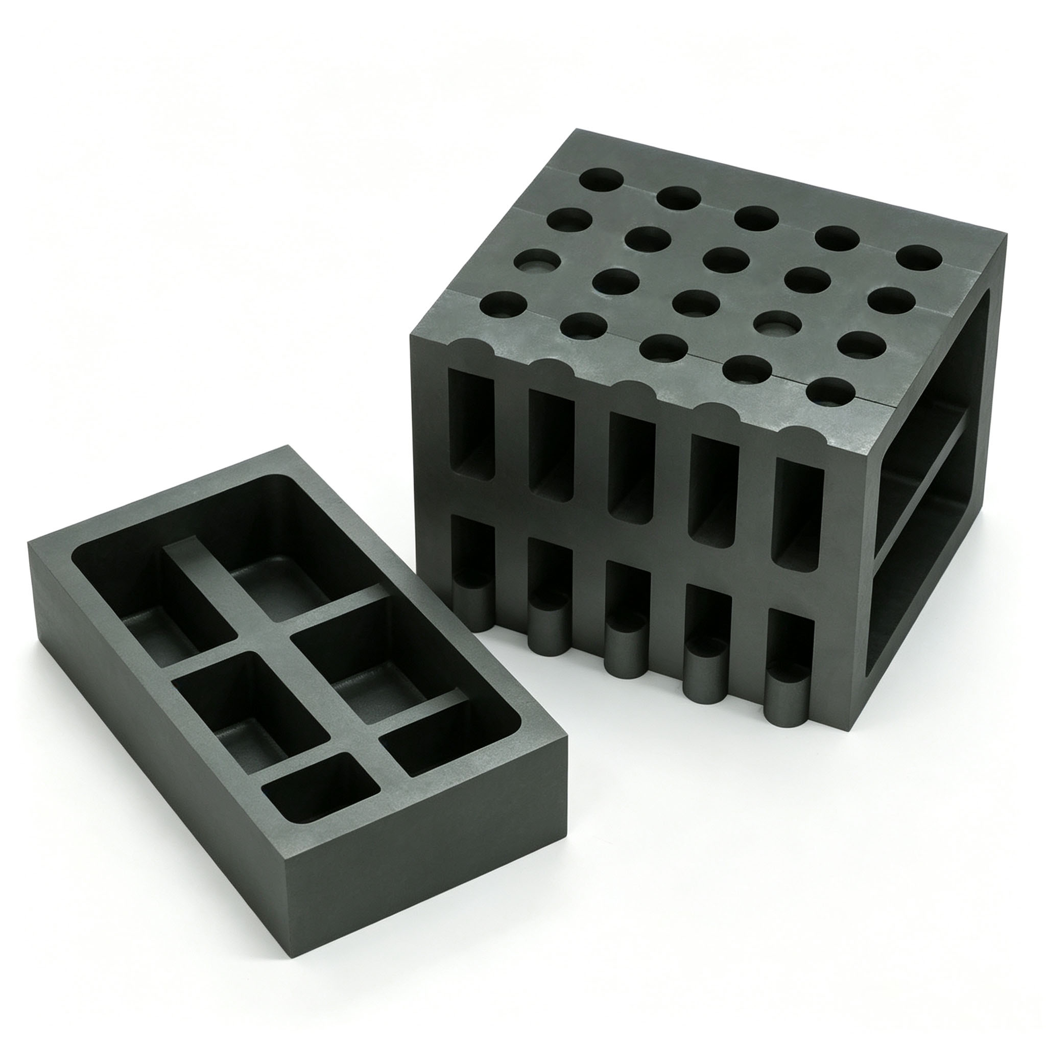 Moule en graphite composite polyvalent avec fentes carr&eacute;es et cavit&eacute;s rondes, matrice en graphite &agrave; double usage pour segments diamant&eacute;s et t&ecirc;tes de meulage