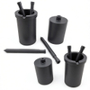 Creusets en graphite avec trous centraux | Tiges/buses de bouchon pour machines de coulée sous vide | Composants de fusion de graphite personnalisés résistant aux hautes températures
