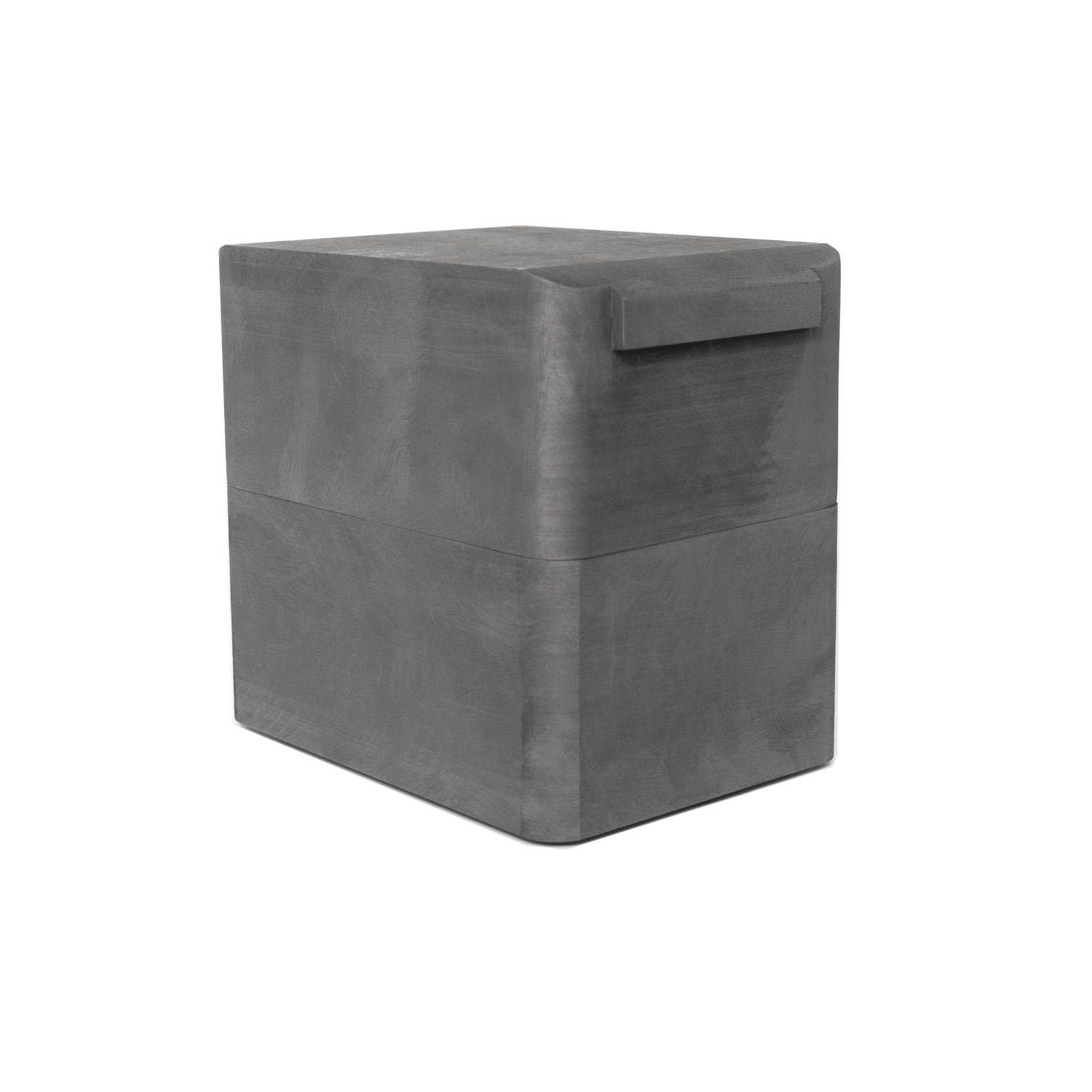 Bo&icirc;te &agrave; sagger en graphite isostatique cubique avec couvercle ferm&eacute; et poign&eacute;e lat&eacute;rale int&eacute;gr&eacute;e, con&ccedil;ue pour un empilage s&eacute;curis&eacute; dans un four de frittage sous vide &agrave; haute temp&eacute;rature