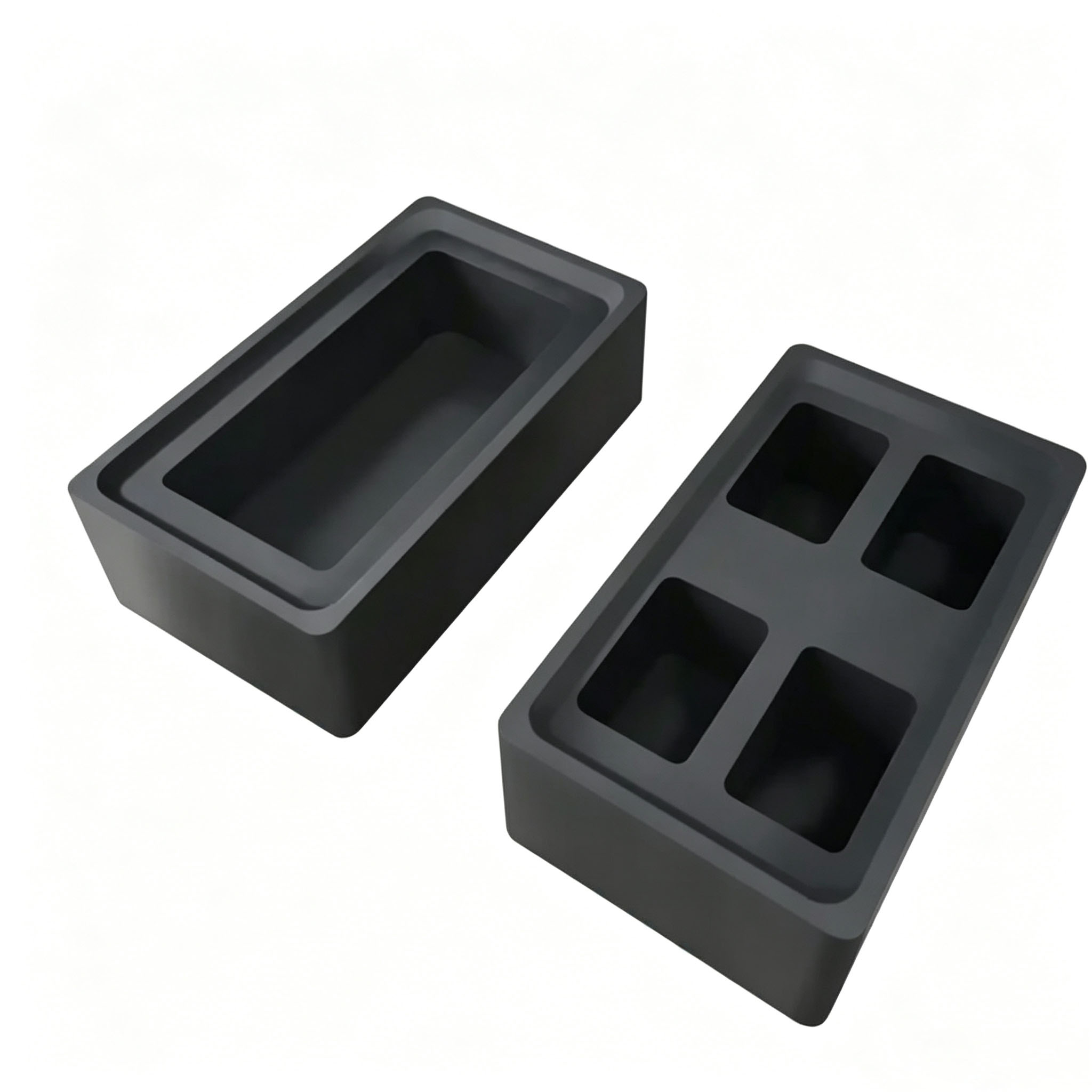 Ensemble de lingots de graphite &agrave; 1 et 4 cavit&eacute;s pour le moulage de barres de cuivre, d'argent et d'or