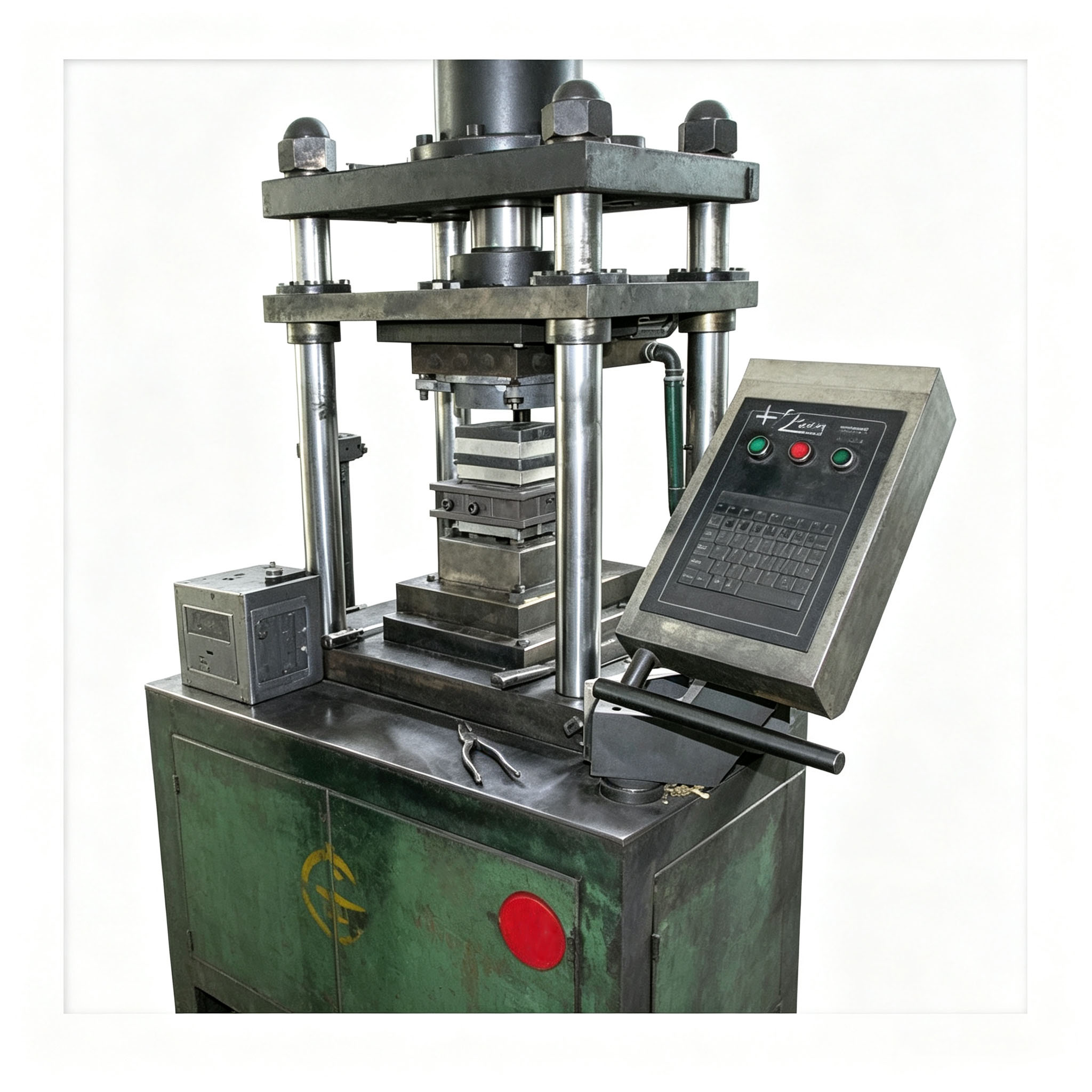 Machine de frittage &agrave; chaud hydraulique &agrave; quatre colonnes, &eacute;quipement de four industriel utilisant un moule en graphite pour former des segments de diamant de coupe de pierre