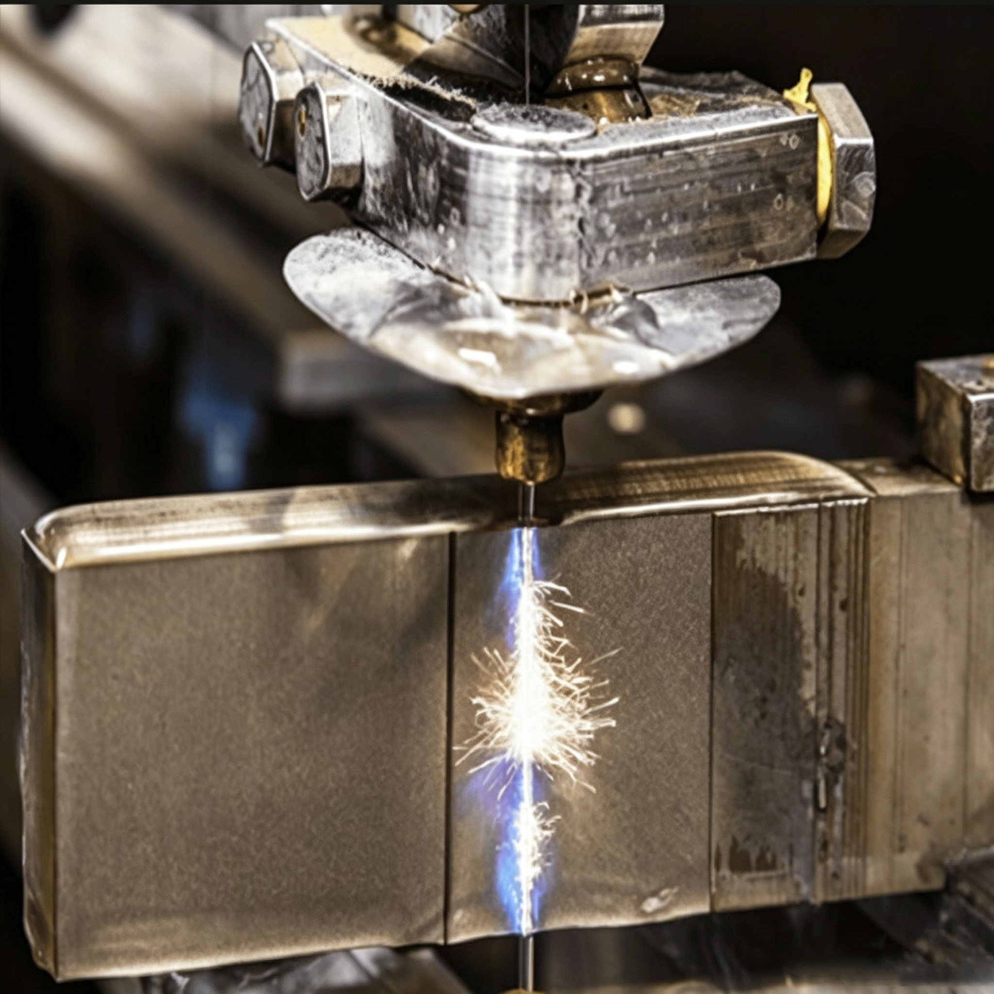 Processus d'usinage par &eacute;lectro&eacute;rosion &agrave; fil de pr&eacute;cision utilisant une &eacute;lectrode en graphite de haute qualit&eacute; pour couper des pi&egrave;ces m&eacute;talliques durcies avec des &eacute;tincelles