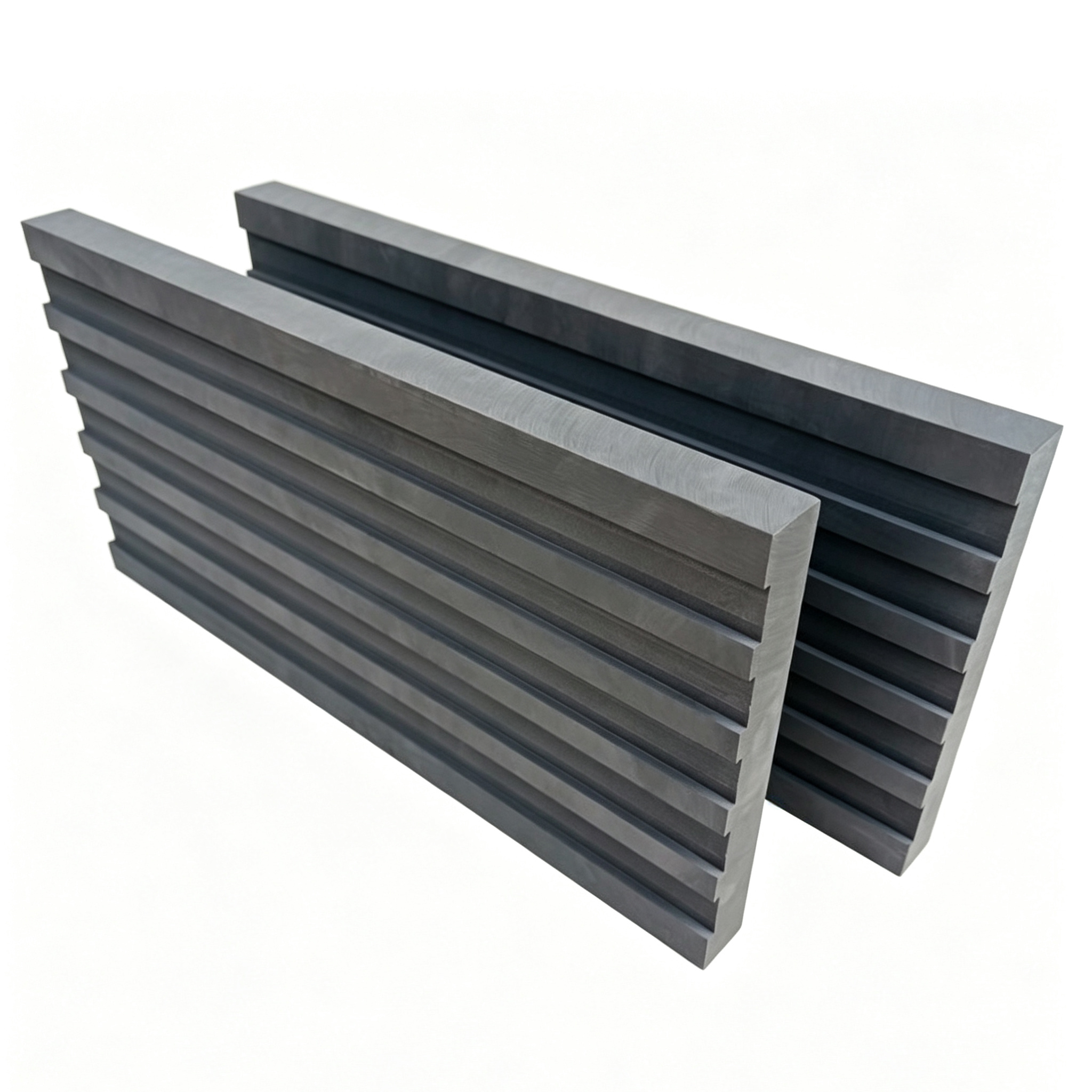 Paire de plaques de graphite rainur&eacute;es assorties pour les applications d'&eacute;changeurs de chaleur industriels - NHD Carbon