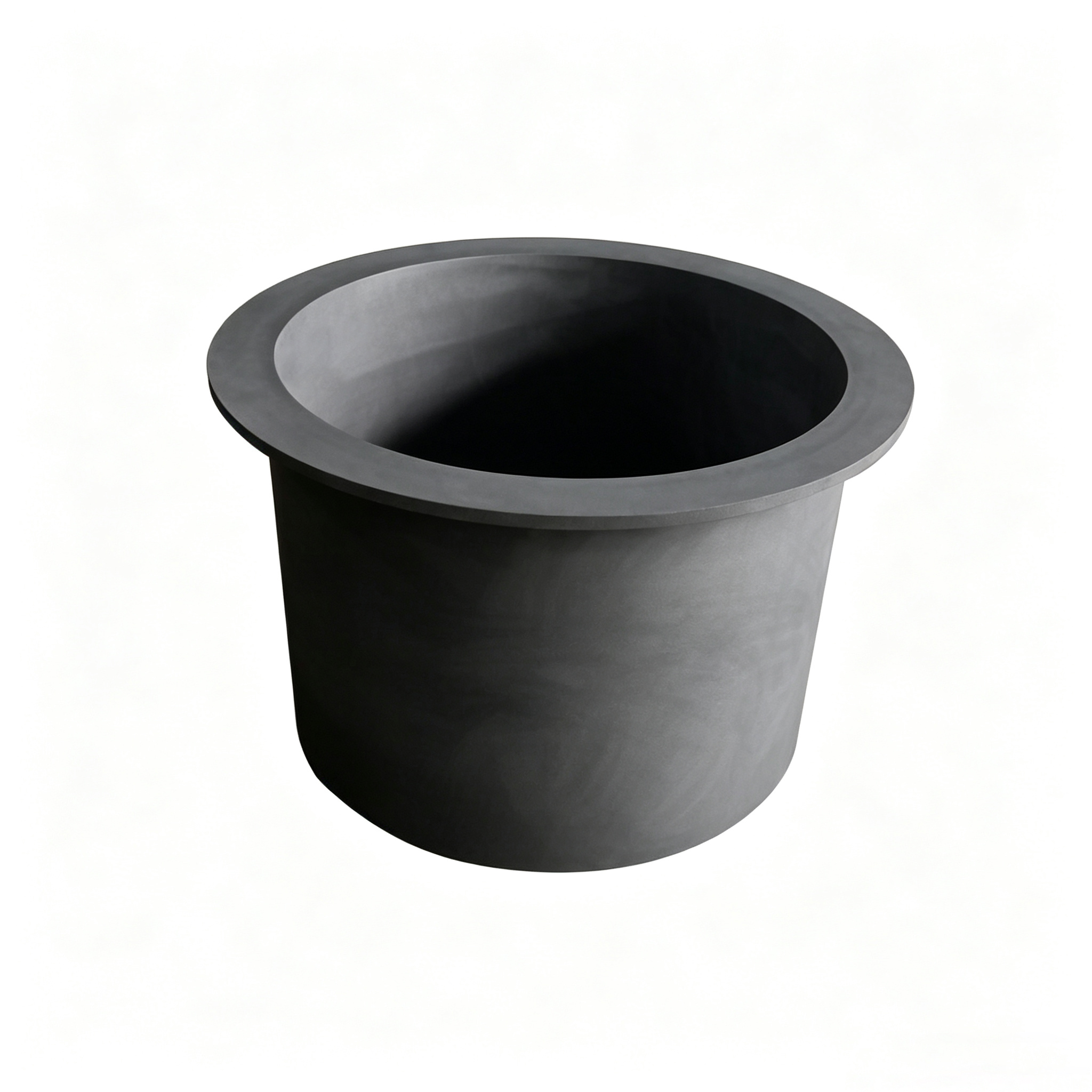 Creuset en graphite avec large rebord &agrave; bride, bord sup&eacute;rieur allong&eacute; pour un si&egrave;ge de four stable et une isolation thermique, r&eacute;cipient de fusion industriel robuste pour coul&eacute;e continue, conception renforc&eacute;e en carbone NHD