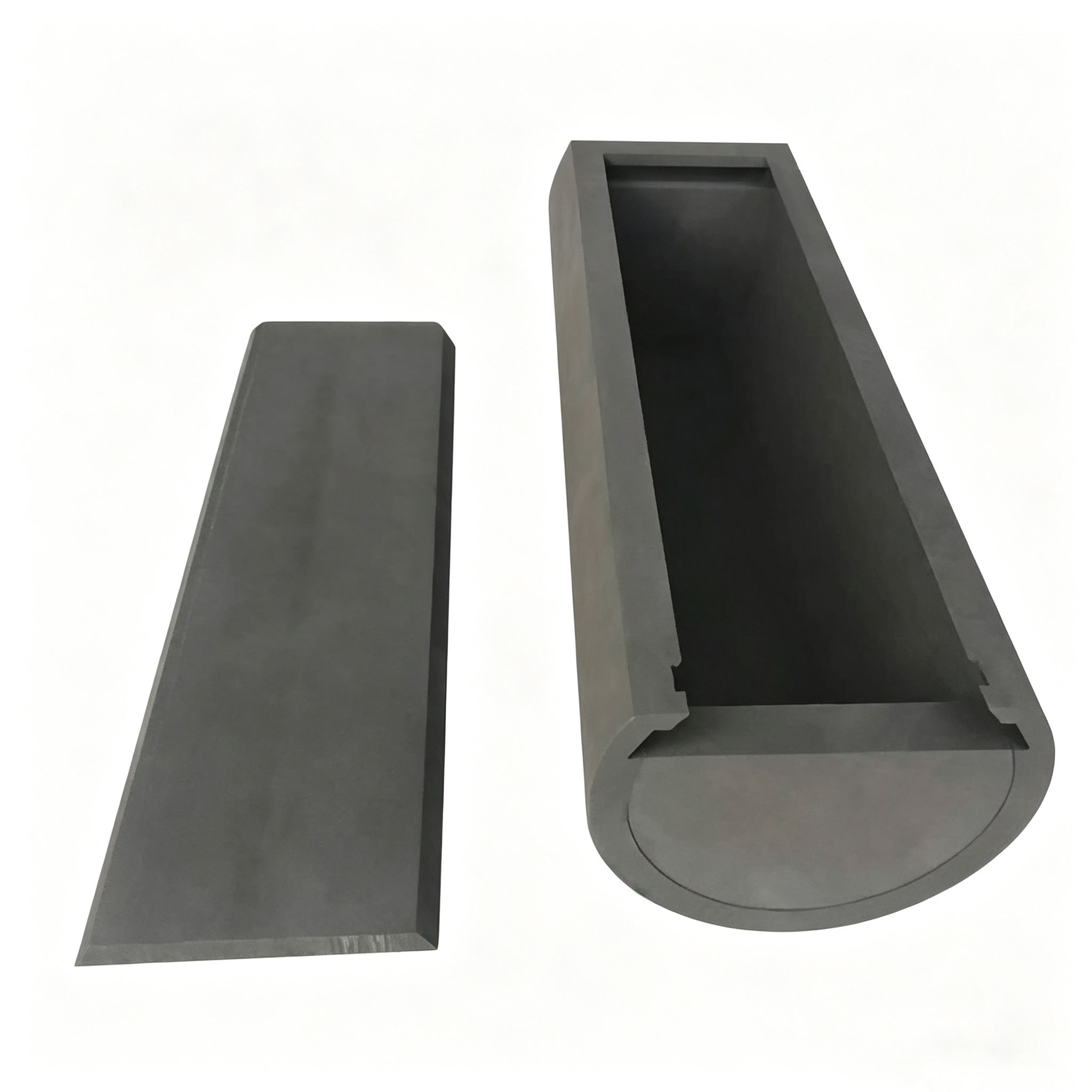 Bateaux ronds en graphite isostatique de haute pureté Bateaux en graphite fritté semi-circulaire en forme de U Bateaux en graphite haute température sur mesure pour fours sous vide