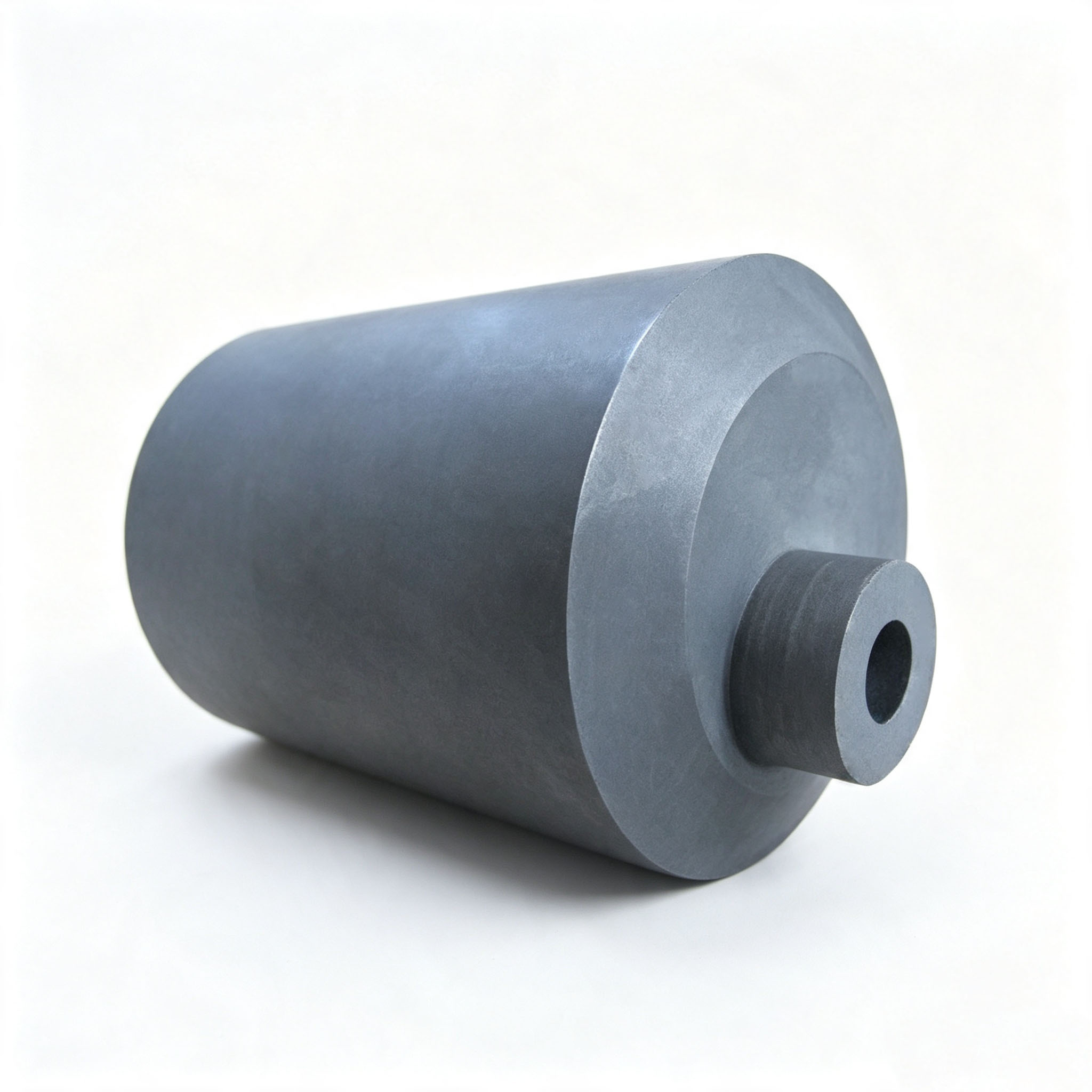 Long creuset horizontal en graphite personnalis&eacute; avec colonne de trou sup&eacute;rieur int&eacute;gr&eacute;e, stable aux chocs thermiques pour la fusion des m&eacute;taux pr&eacute;cieux