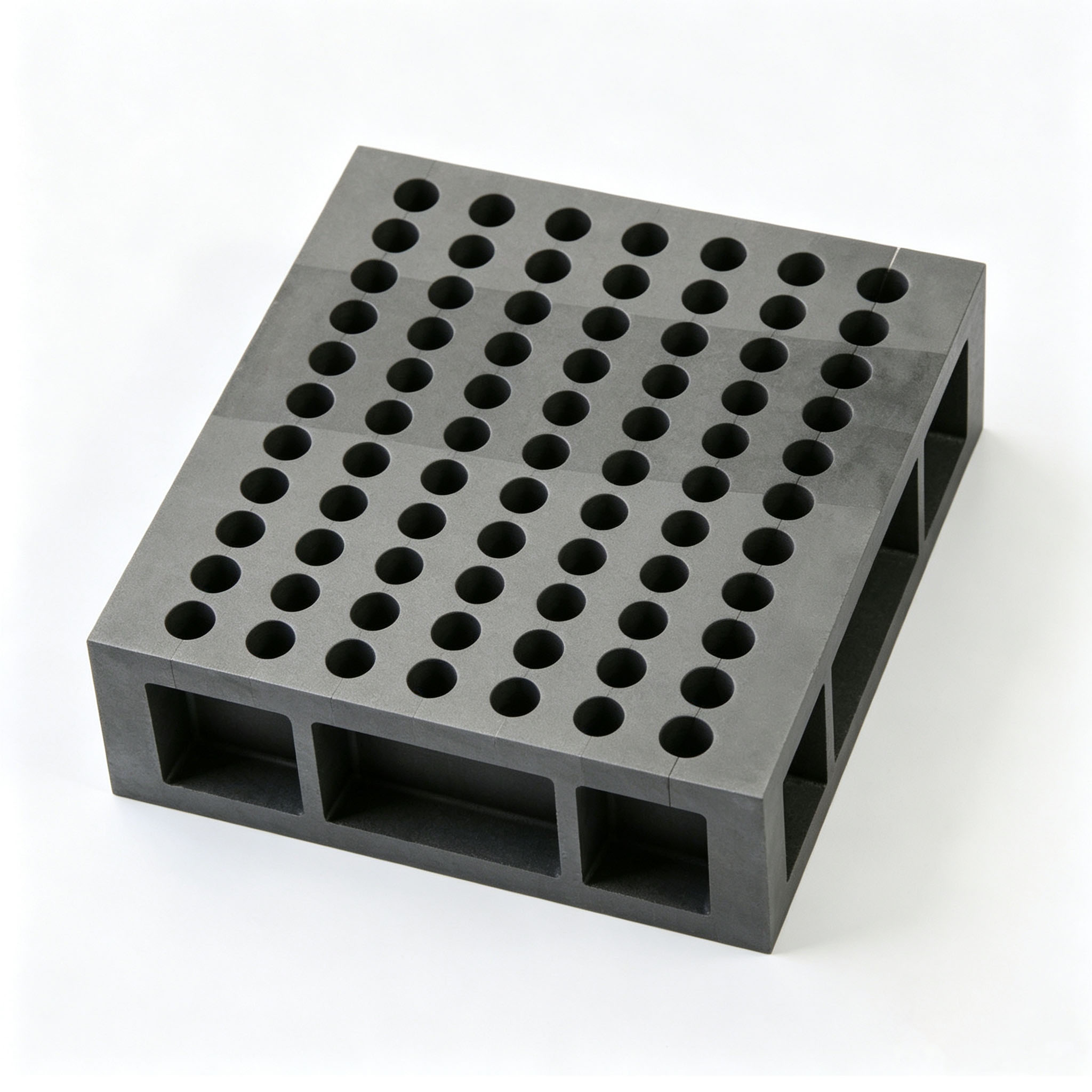 Moule de frittage en graphite multi-cavit&eacute; carr&eacute; dense avec conception &agrave; fond creux, matrice de graphite de production de masse &agrave; haut rendement pour segments de diamant en granit