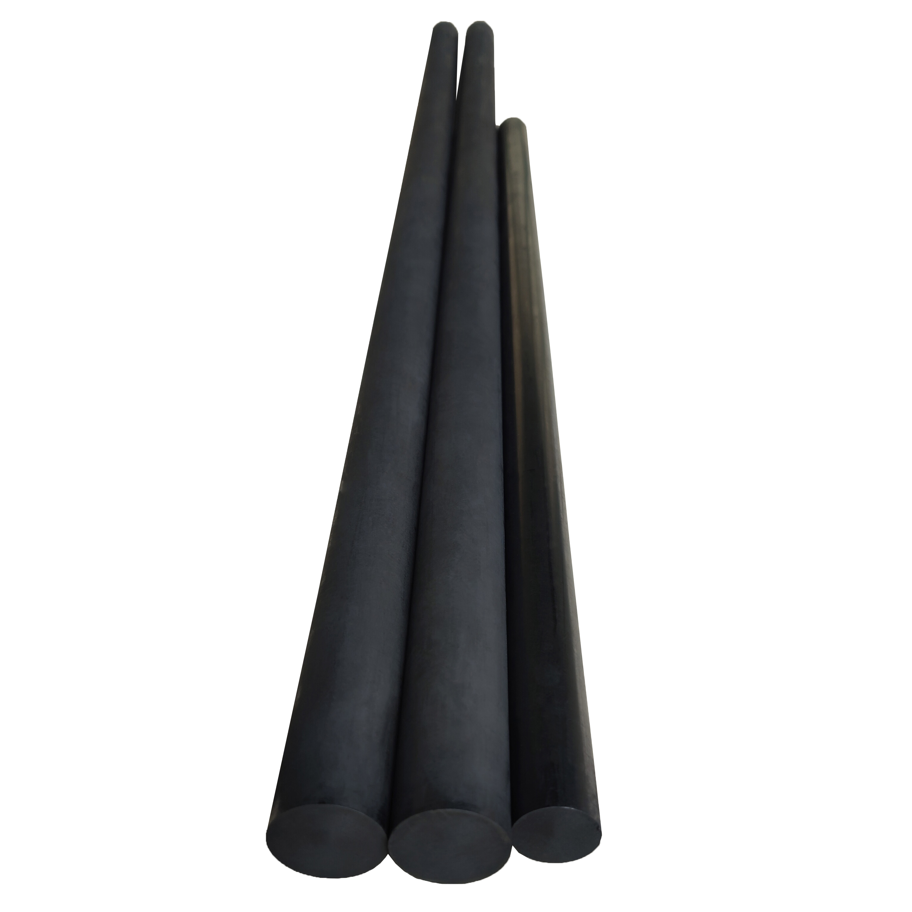 Trois tiges de graphite robustes de grand diam&egrave;tre, &eacute;l&eacute;ments chauffants en graphite pour fours &agrave; haute temp&eacute;rature, barres de carbone r&eacute;sistantes aux chocs thermiques, mat&eacute;riau de tige de graphite m&eacute;tallurgique de qualit&eacute; industrielle, densit&eacute; apparente ≥ 1,78 g/cm&sup3;