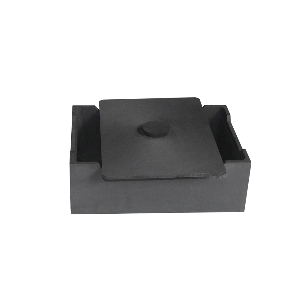 Bo&icirc;te de sagger en graphite &agrave; couvercle ouvert pr&eacute;sentant une cavit&eacute; interne profonde et des surfaces usin&eacute;es lisses, con&ccedil;ue pour les applications de frittage par m&eacute;tallurgie des poudres